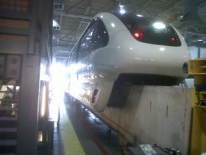 Our first time working on a train.....
